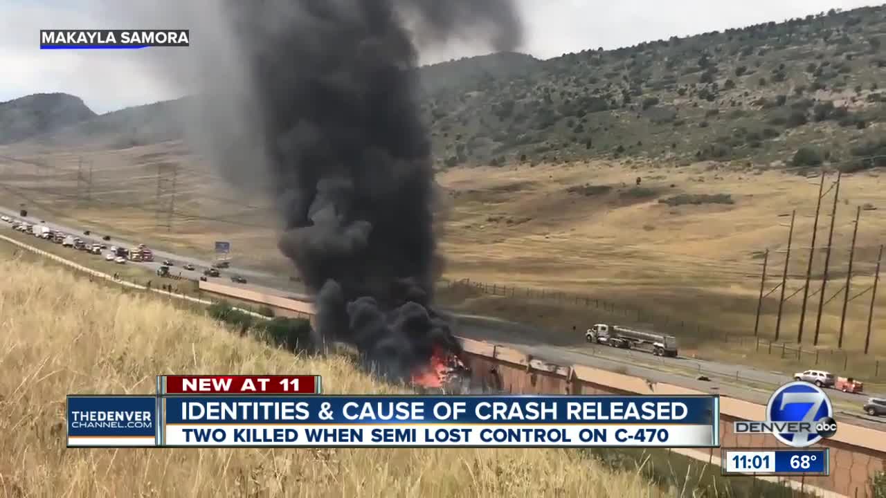 CSP says semi-truck's tire blew out before deadly C-470 crash; victims identified