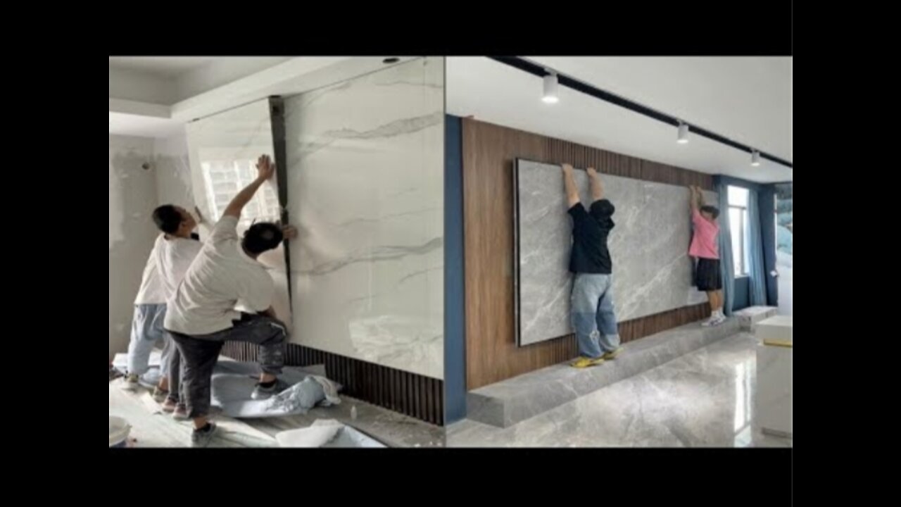 Young MAN With Great Tiling Skills- Great Techniques in Construction