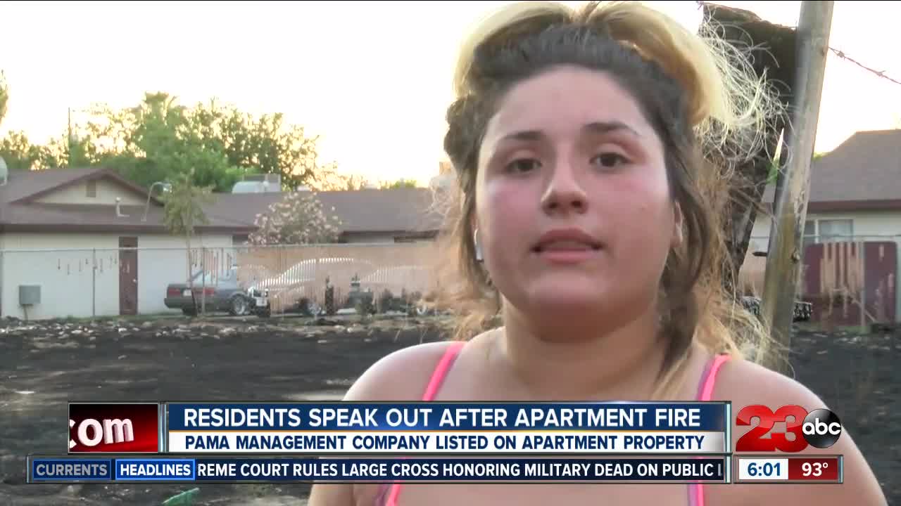 Residents blame apartment complex for fire