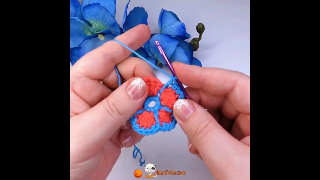 How to crochet tiny flower #shorts