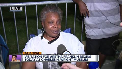 Lines start early for first day of Aretha Franklin's public visitation in Detroit