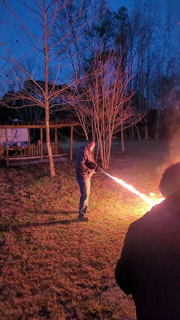 Exothermic UBF Flamethrower