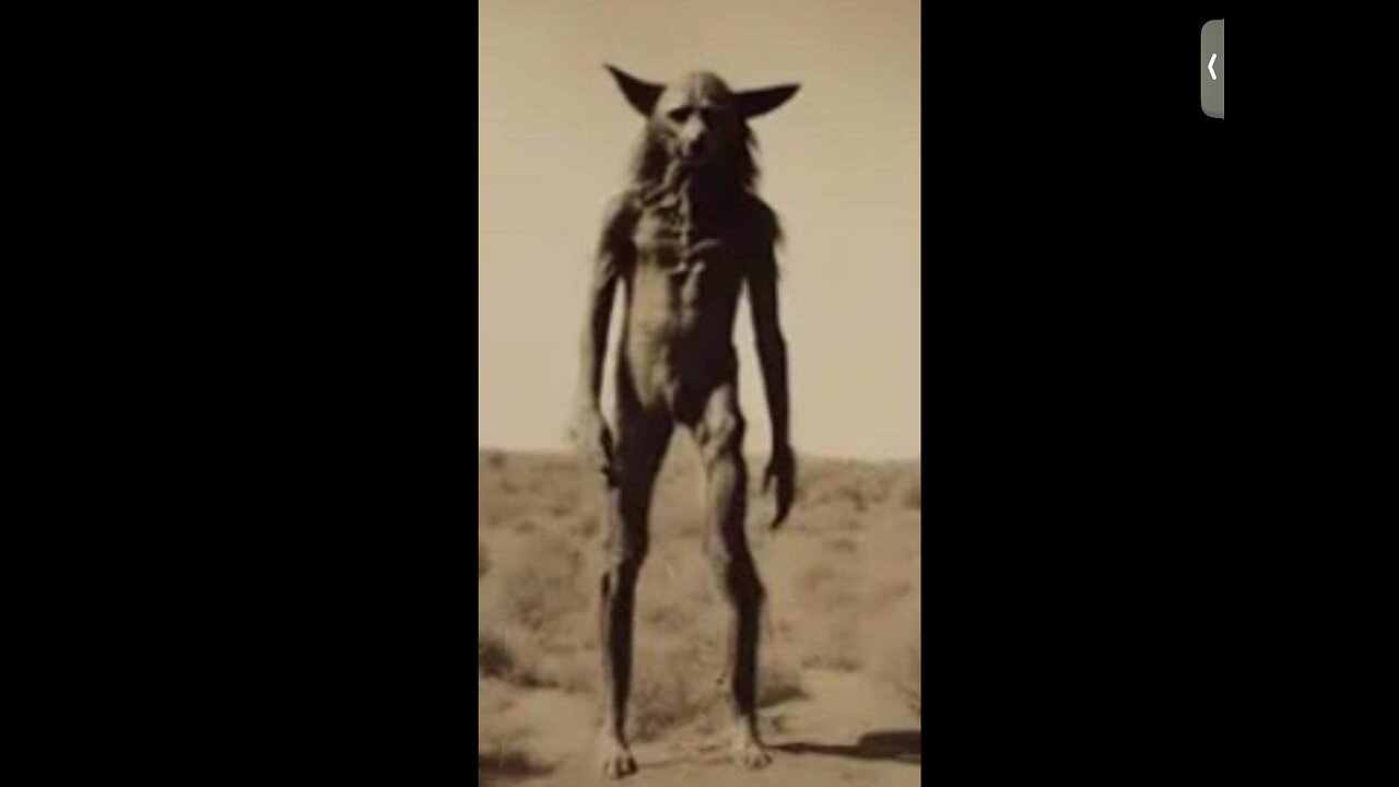 Dogman/human screenshot from Native American video slideshow