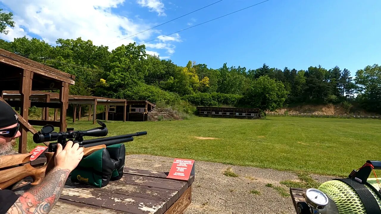 Gunsan Gelibolu 22 shooting H&N slug hp and JSB 18.13 diabolo pellets at 50 yards