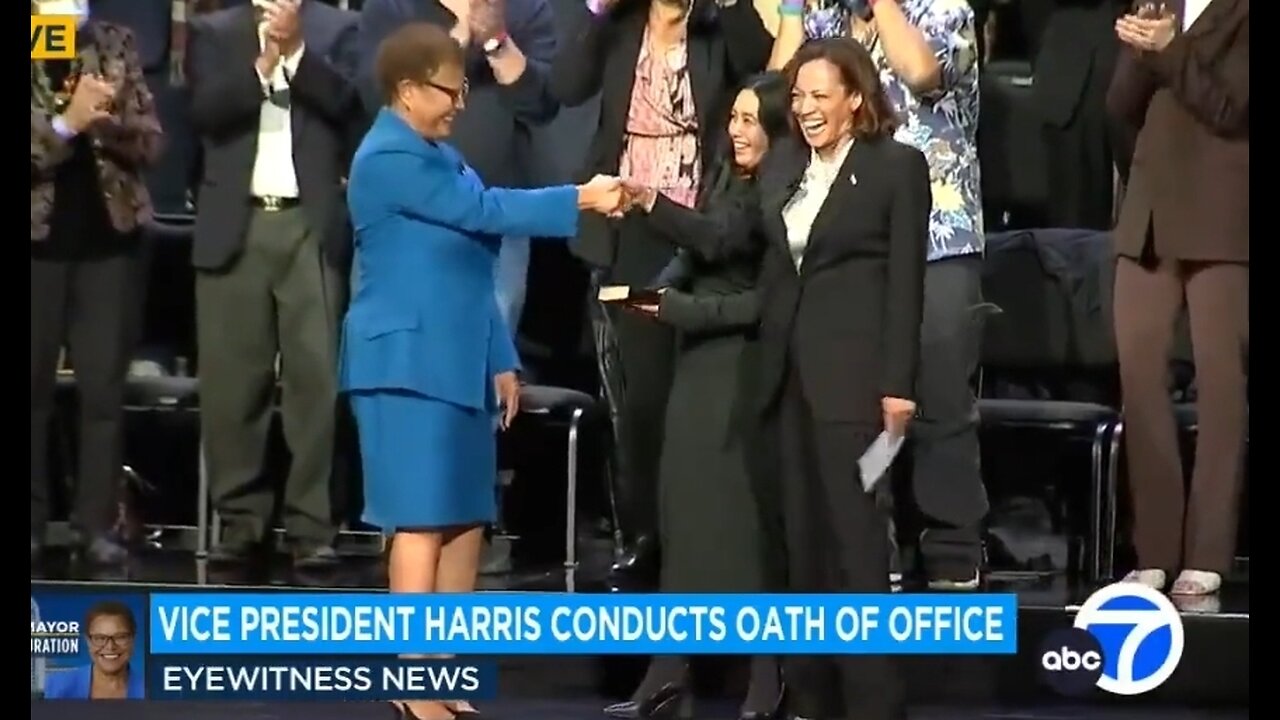 Kamala Uncontrollably Laughs After Swearing In Mayor of L.A