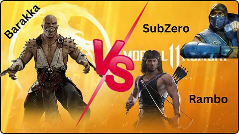 Barakka Vs Subzero & Rambo || Hard Level Fight || Mortal Kombat 11