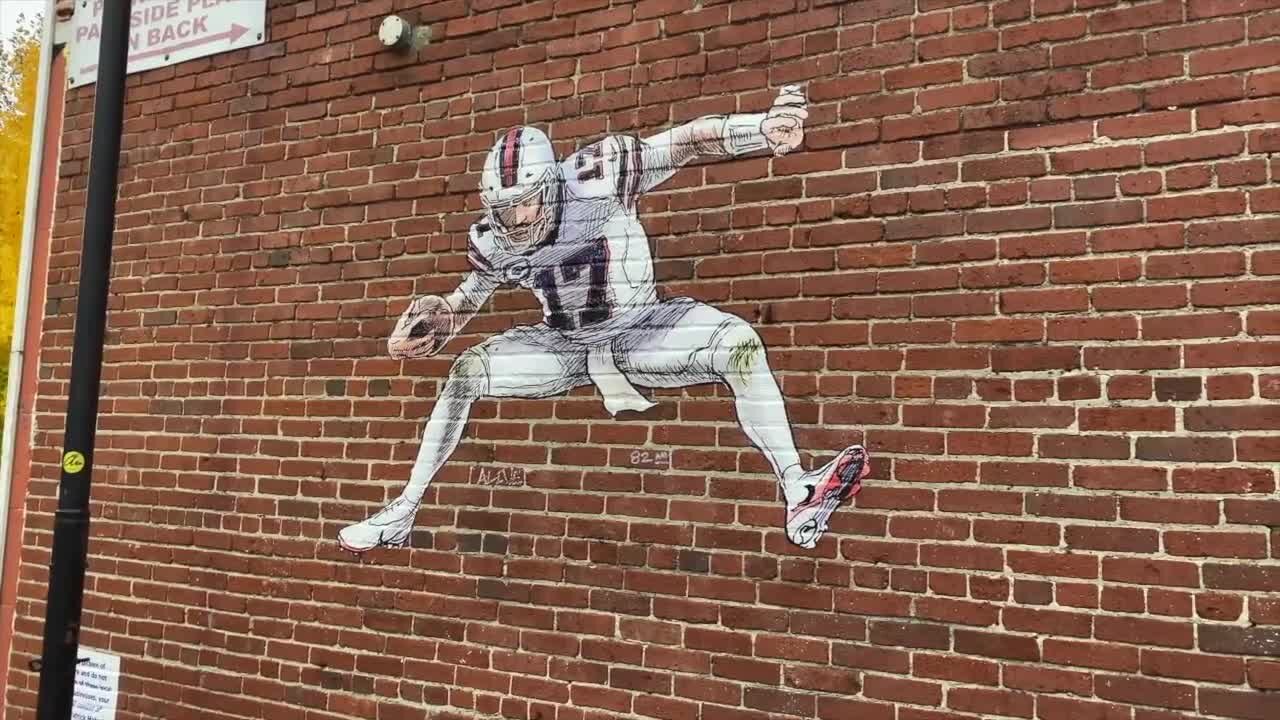 The Josh Allen 'Hurdle Ave' sign has been taken down, but a new one has popped up to replace it