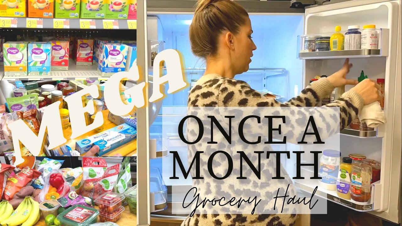 MEGA Once-A-Month Grocery Haul to Stock the Pantry & Postpartum Meal Plan | Large Family Food