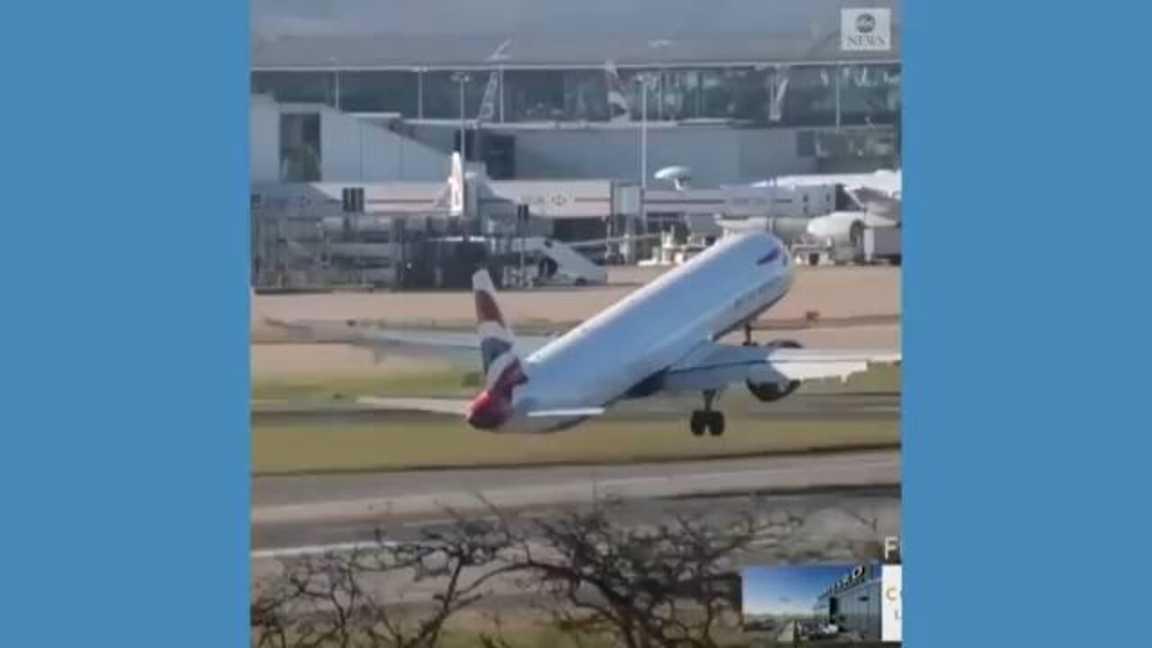 Plane tail strikes runway on landing attempt