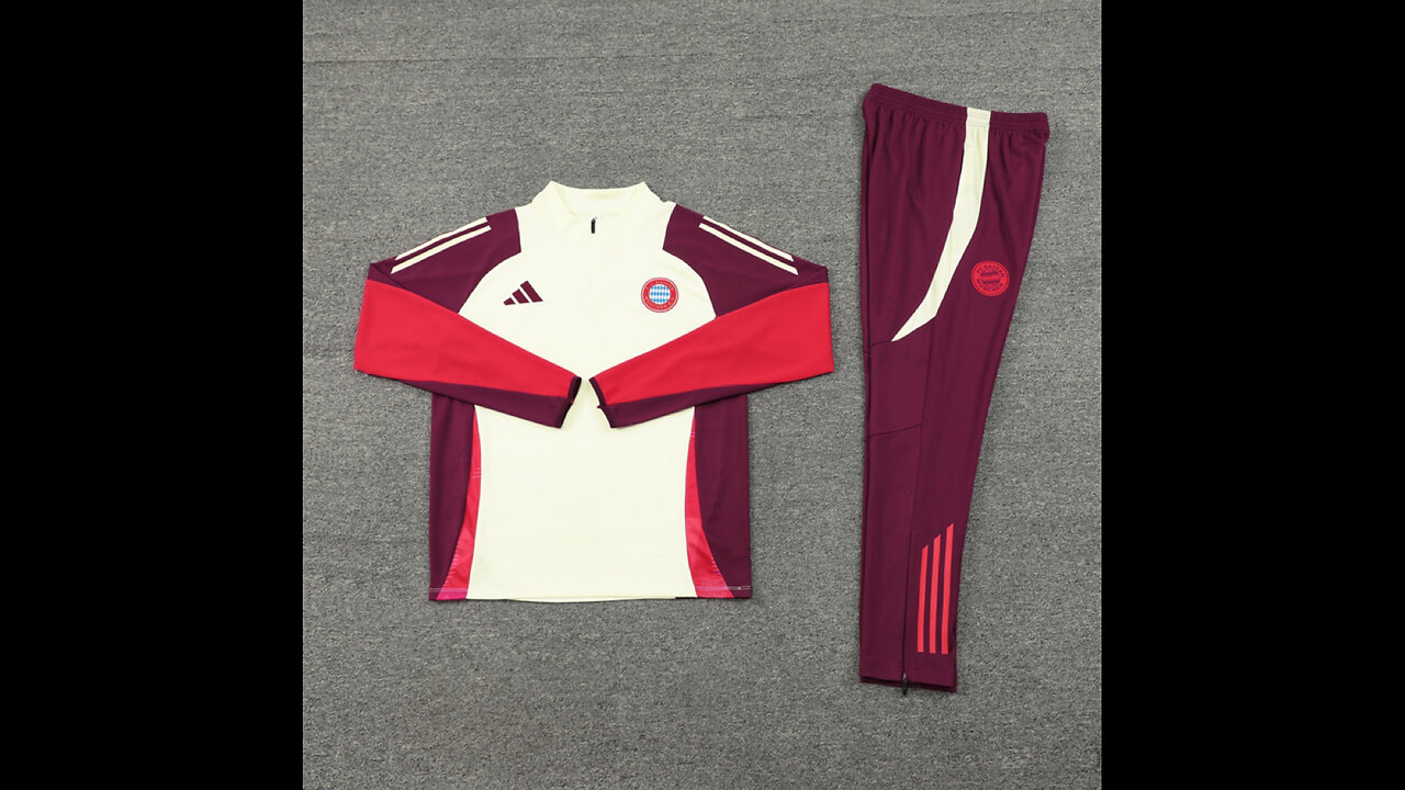 👉🏻⚽️2024/25 Bayern Adult/Kid White Long Sleeve Tracksuit