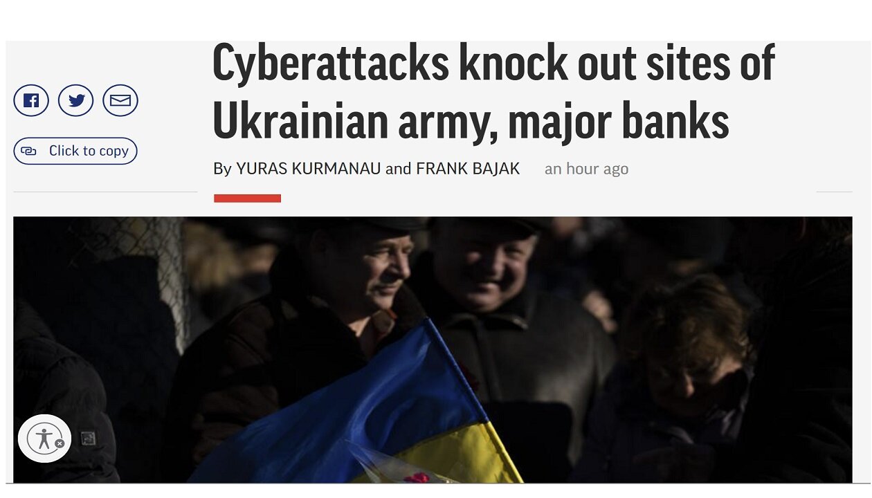 Cyberattacks Knocks Out Sites Of Ukrainian Army & Major Banks