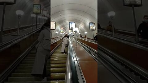 Escalator Saint Petersburg Russia