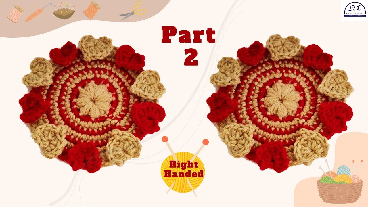 Create a Stunning Crochet Hearts Coaster: Part 2 - Right-Handed Guide with Exclusive Pattern Inside