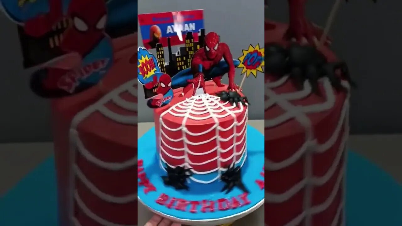Spiderman cake | fondant spider spiderman theme cake #shorts