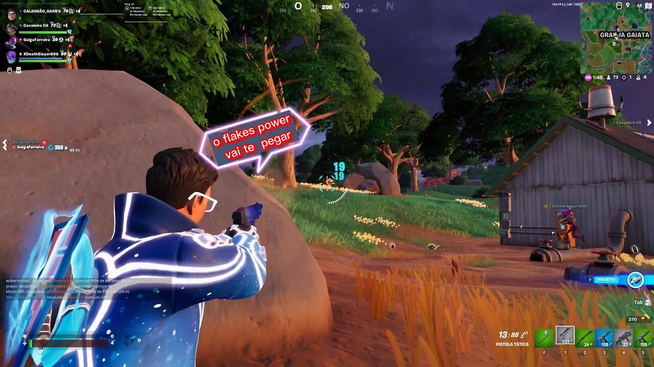 jogando fortnite com flakes power e vamos te pega