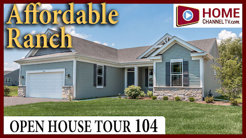 Open House Tour 104 - New Affordable Ranch Home at Woodland Meadows by KLM Builders