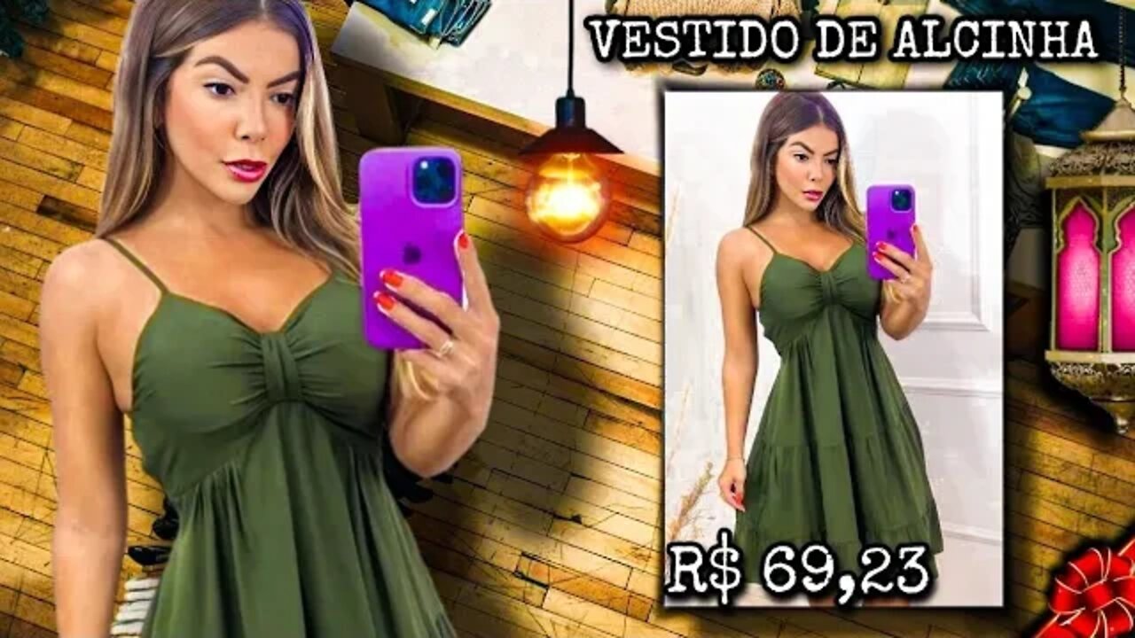 Vestido c alcinha Liso/ shopee