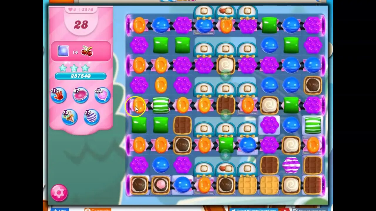 Candy Crush level 3516 Talkthrough, 45 Moves 0 Boosters