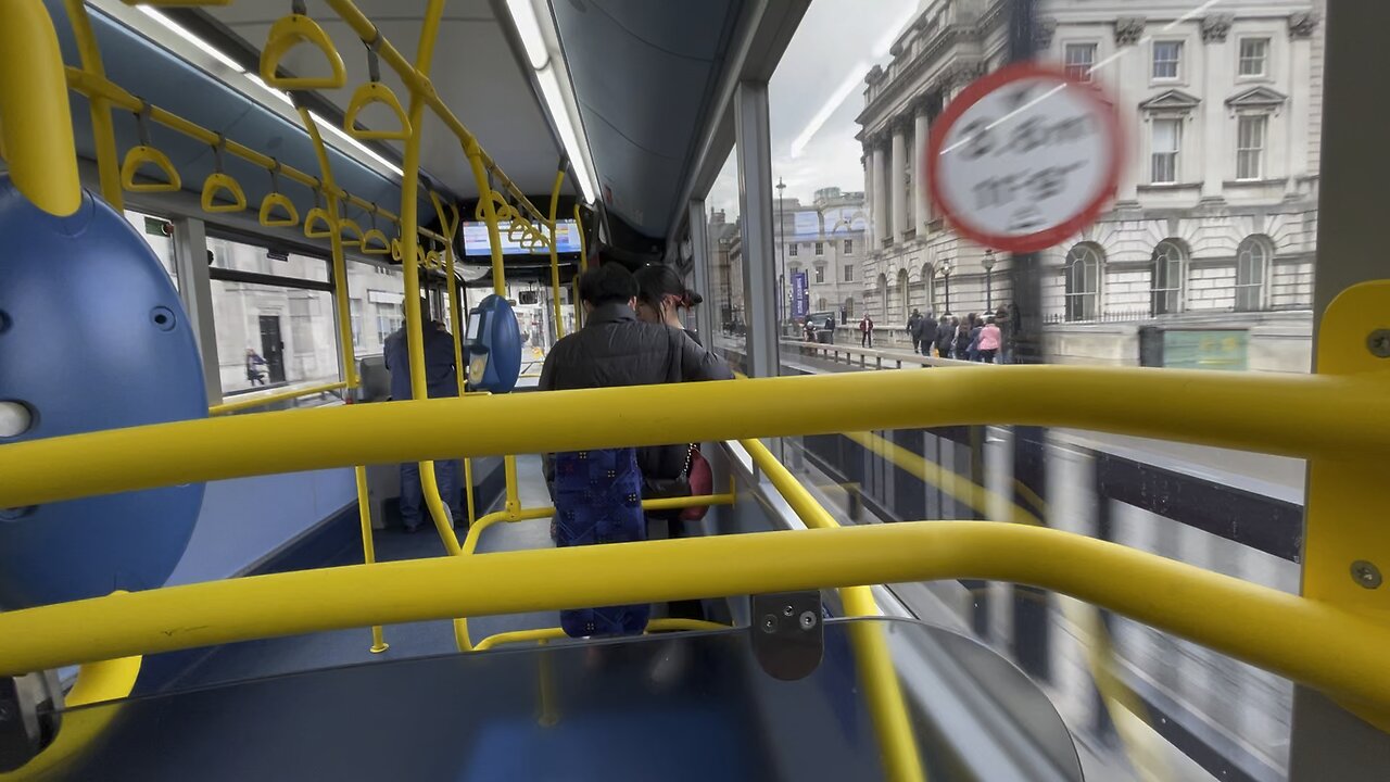 London bus 521 going down Strand Underpass on last day of service