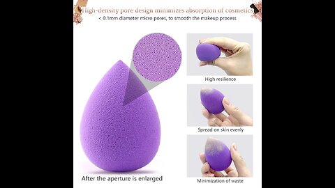 24 Pcs Makeup Sponge Set,EggOblique OliveGourd Shapes Foundation Blending Beauty Sponge,Profe...