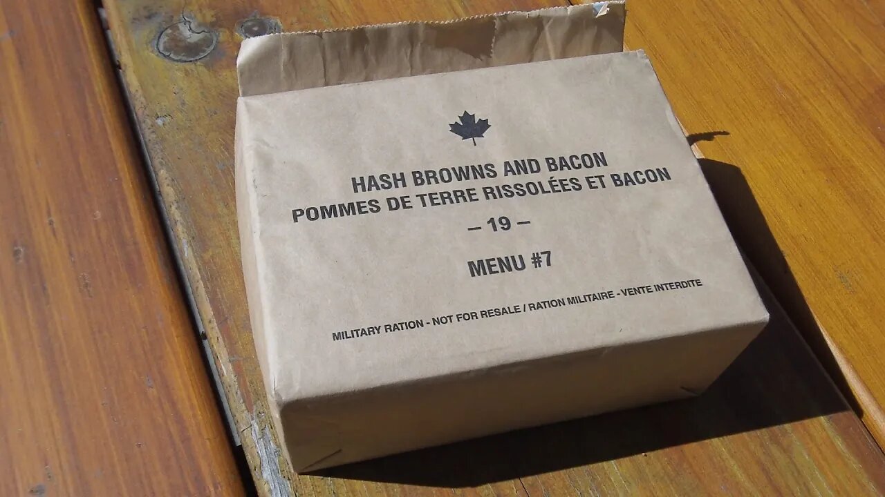 2019 Canadian IMP Ration Hashbrowns and Bacon MRE field review