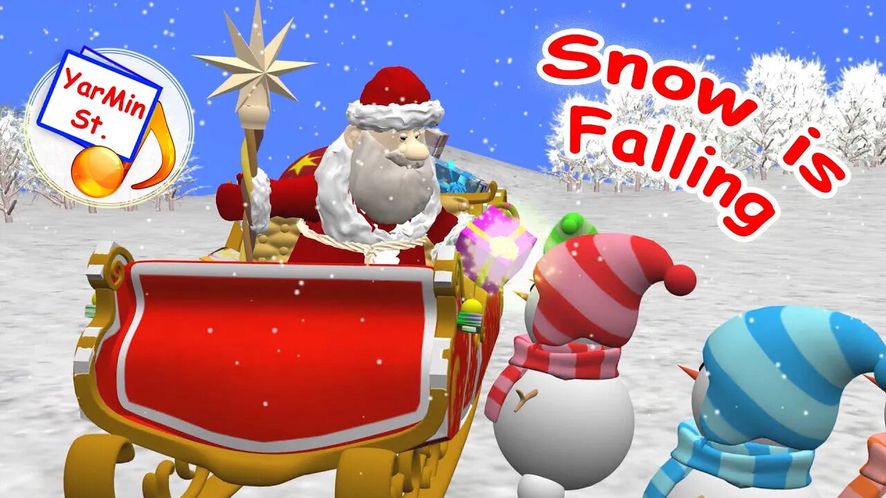 Snow is Falling. Cartoon Christmas song for kids. YarMin St.