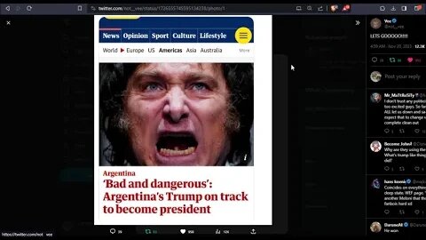 Argentina voted out the leftist establishment and choose to go full libertarian
