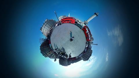 London transformed into 360 degree tiny planet