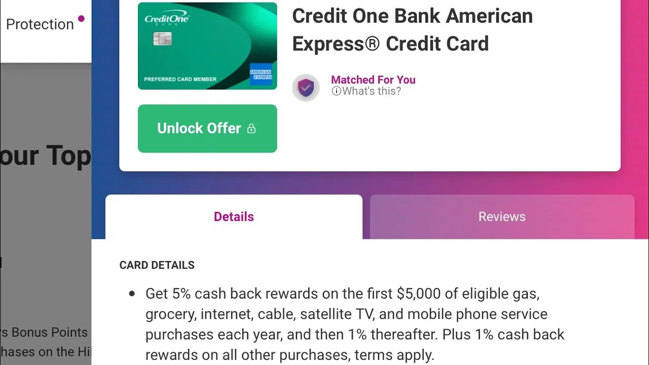 New Credit One American Express Credit Card Overview