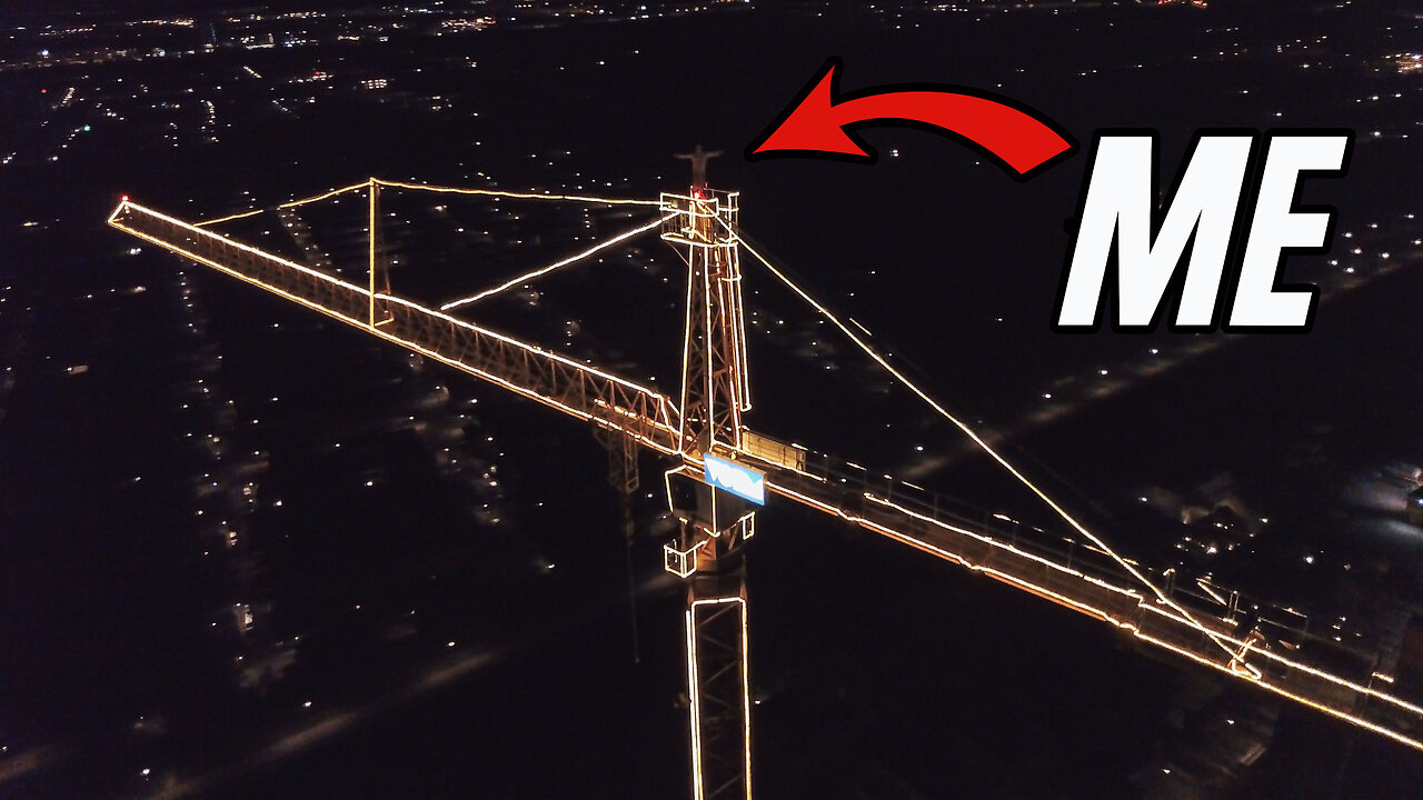 Crazy LIT UP Crane Climb in Amsterdam!