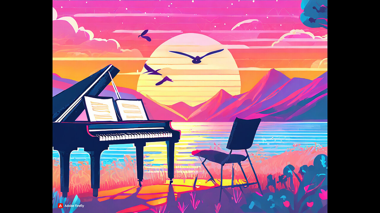 Enjoy relaxing piano and guitar music ("Sunny Mornings") with birds singing in the background.