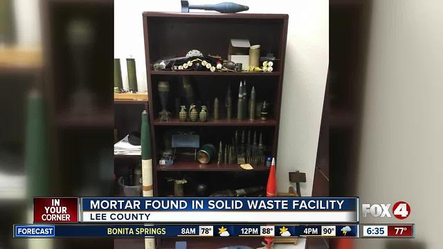 Mortar found in Lee County Business