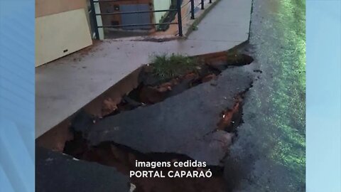 Manhuaçu: cratera provocada durante período chuvoso obriga desocupação de prédio