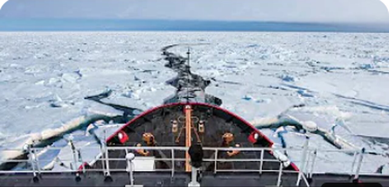 US Billion $ Icebreaker Smashes Thick Ice Blocks Like Nothing