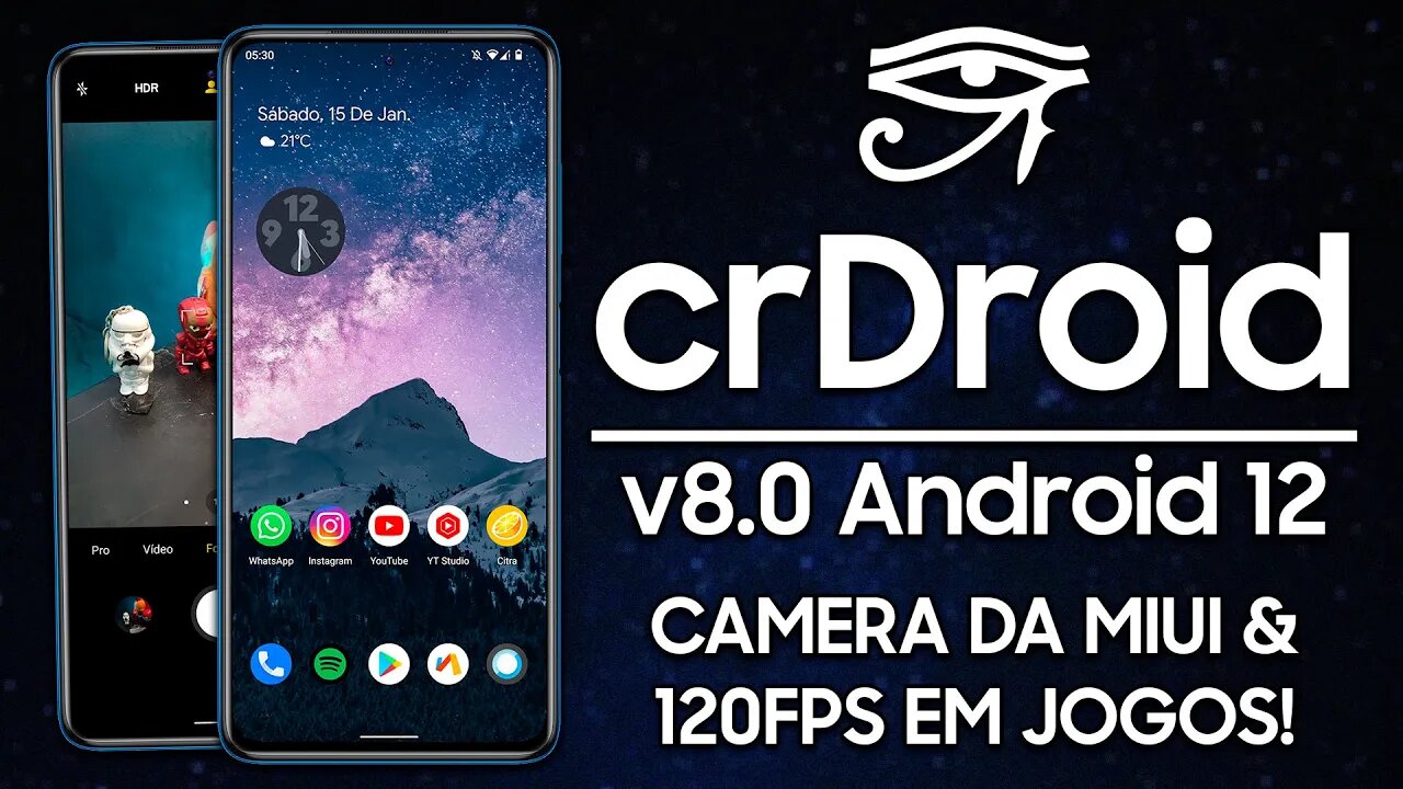 crDroid ROM v8.0 | Android 12 | MIUI Camera, 120FPS Desbloqueado em JOGOS e MUITO MAIS!