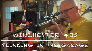 Winchester 435 plinking in the garage. Love this old gun!