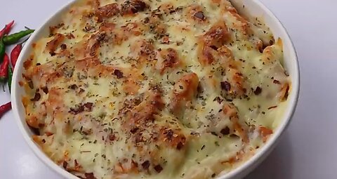 Baked creamy chicken pasta 🔥 follow me on rumble ✨