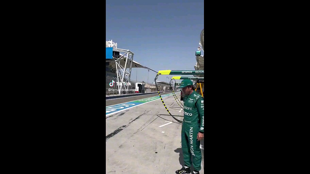 Fernando Alonso doing the Griddy in the Pitlane