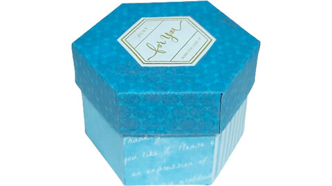 Blue love hexagon box/Caja hexagonal de amor azul/Caixa hexágono amor azul