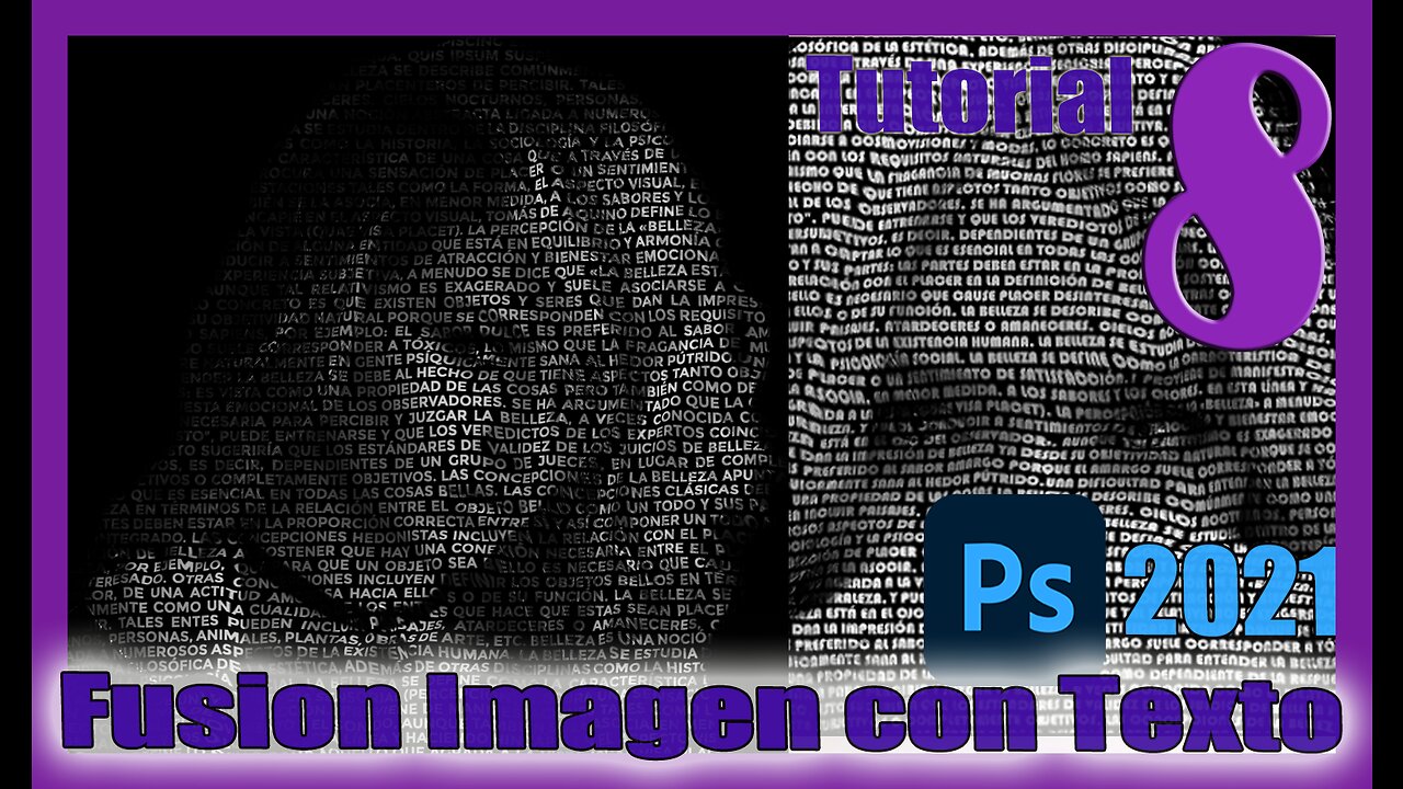 🆕 Como hacer el efecto Retrato con Texto en Photoshop 🔥 ✅ Fusión de Imagen y Texto ✅Tutorial 8