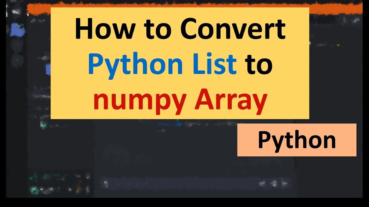 How to covert python list to numpy Array in python