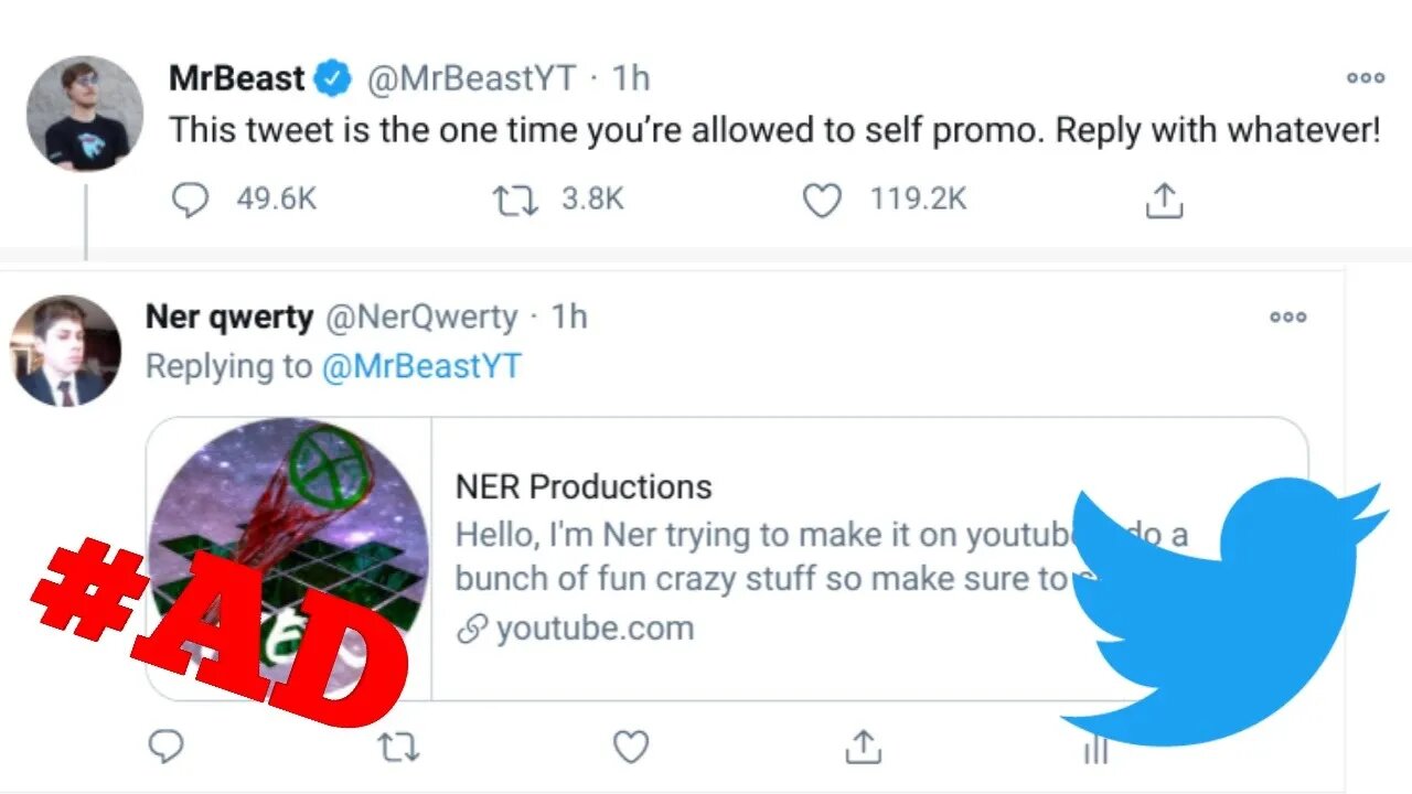 Advertising on Mr. beasts twitter!