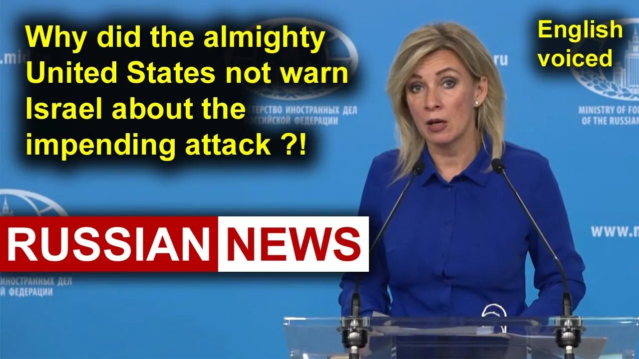 Why did the almighty United States not warn Israel about the impending attack?! Palestine, Zakharova