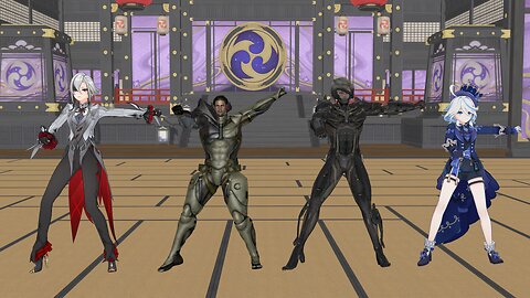 (MMD Metal Gear Genshin) Raiden MGR, Sam, Furina, and Arlecchino Dance to California Gurls