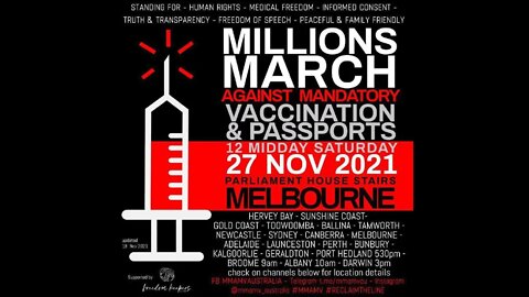 Melbourne Freedom March Protest walk pass 27/11/21 (Full)