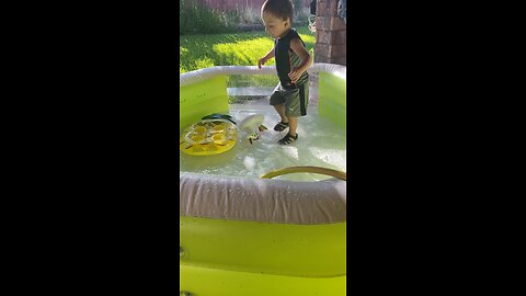 Pool time fun. #poolparty #pooltime #toddler