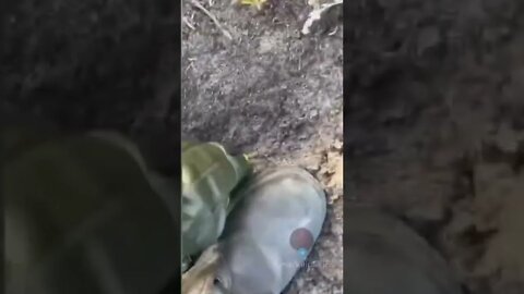 Ukraine War- Ukrainian Solder Treads on a Mine