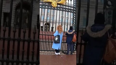 panning out through the gate at Buckingham Palace London. GoPro 8th Nov 2022