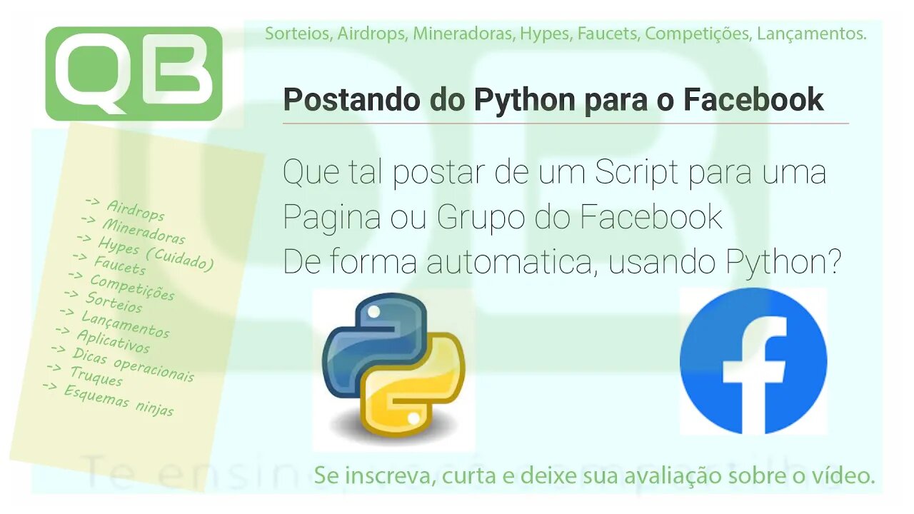 #Dica - #Python #Facebook - #AutoPost - Primeiro Script - Part 1 - #passiveincome