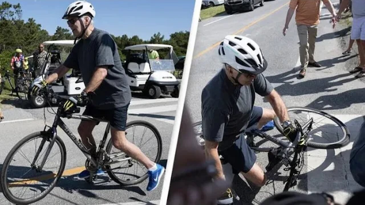 🔴⚡Le président Joe Biden fait un faux mouvement et tombe de son vélo